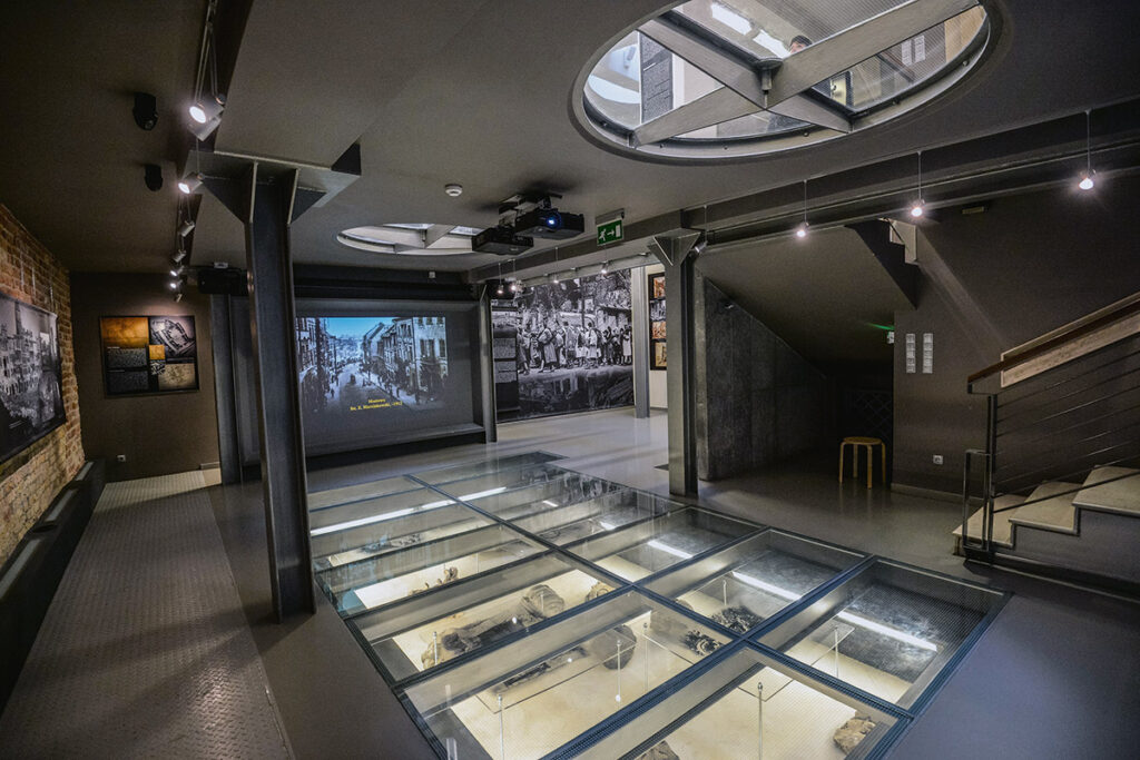 old town museum in warsaw gallery room with glass floor