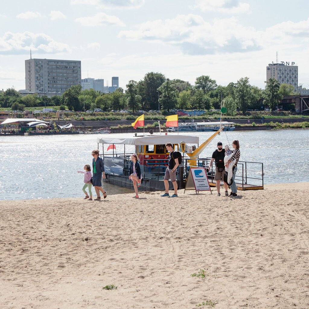 Water Tram nest to the Poniatówka Beach in Warsaw
