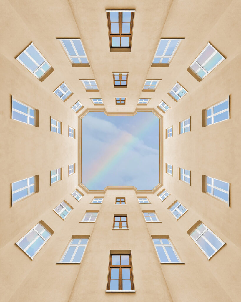 warsaw art photography buildings picture rainbow windows