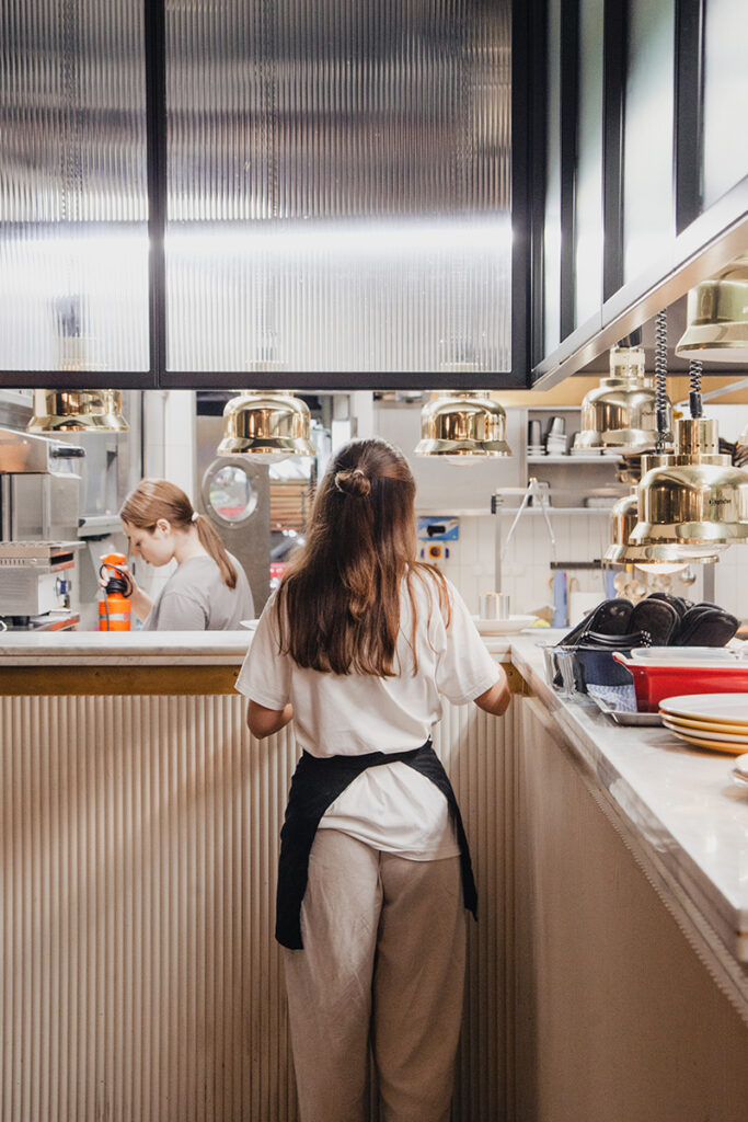 woman nicoletta bar tender restaurant kitchen